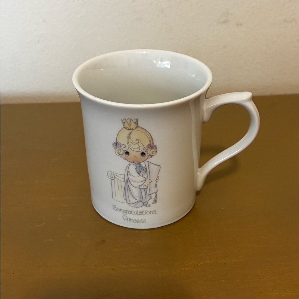 1985 Precious Moments White Porcelain Princess Mug with Gold Crown - Picture 7 of 9